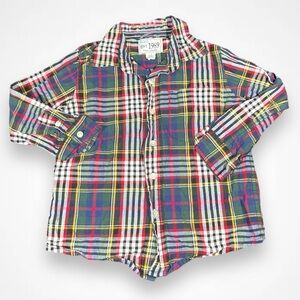 4/$20 Children’s Place Green Striped Button Down Shirt
